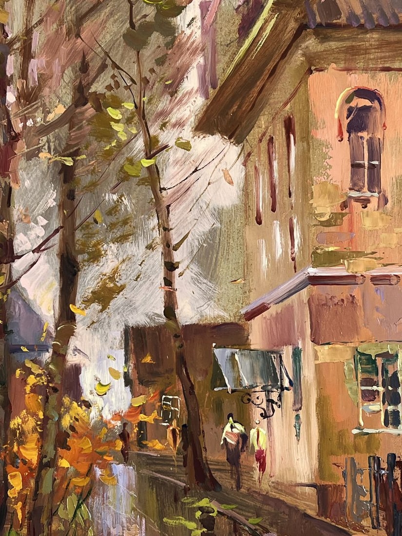 Oil painting Autumn City After the Rain Yuriy Suprunchuk - 7