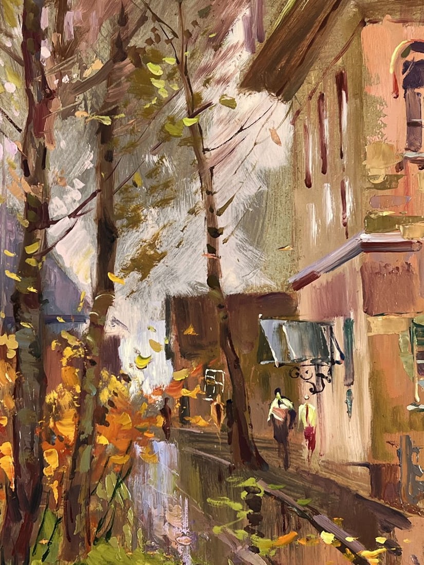 Oil painting Autumn City After the Rain Yuriy Suprunchuk - 8