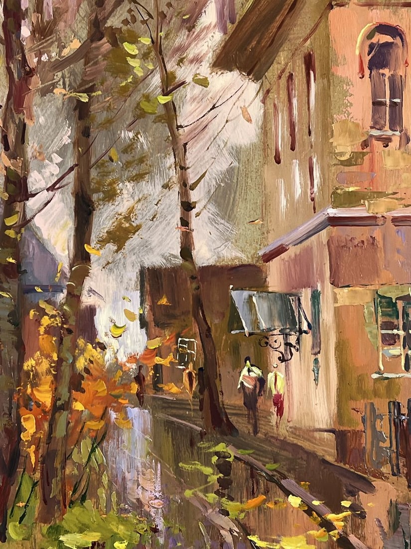 Oil painting Autumn City After the Rain Yuriy Suprunchuk - 9