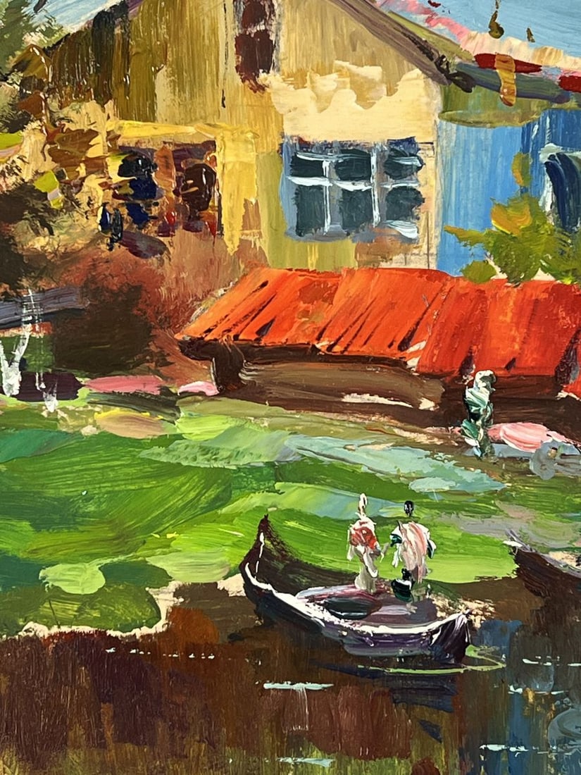 Oil painting House with Boats by the River Yuriy Suprunchuk - 5