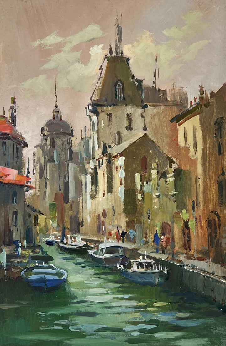 Oil painting Sunset in Tranquil Venice Yuriy Suprunchuk - 3