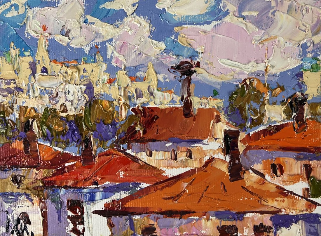 Oil painting Sunny Day over the city Oleksiy Ivanyuk - 3