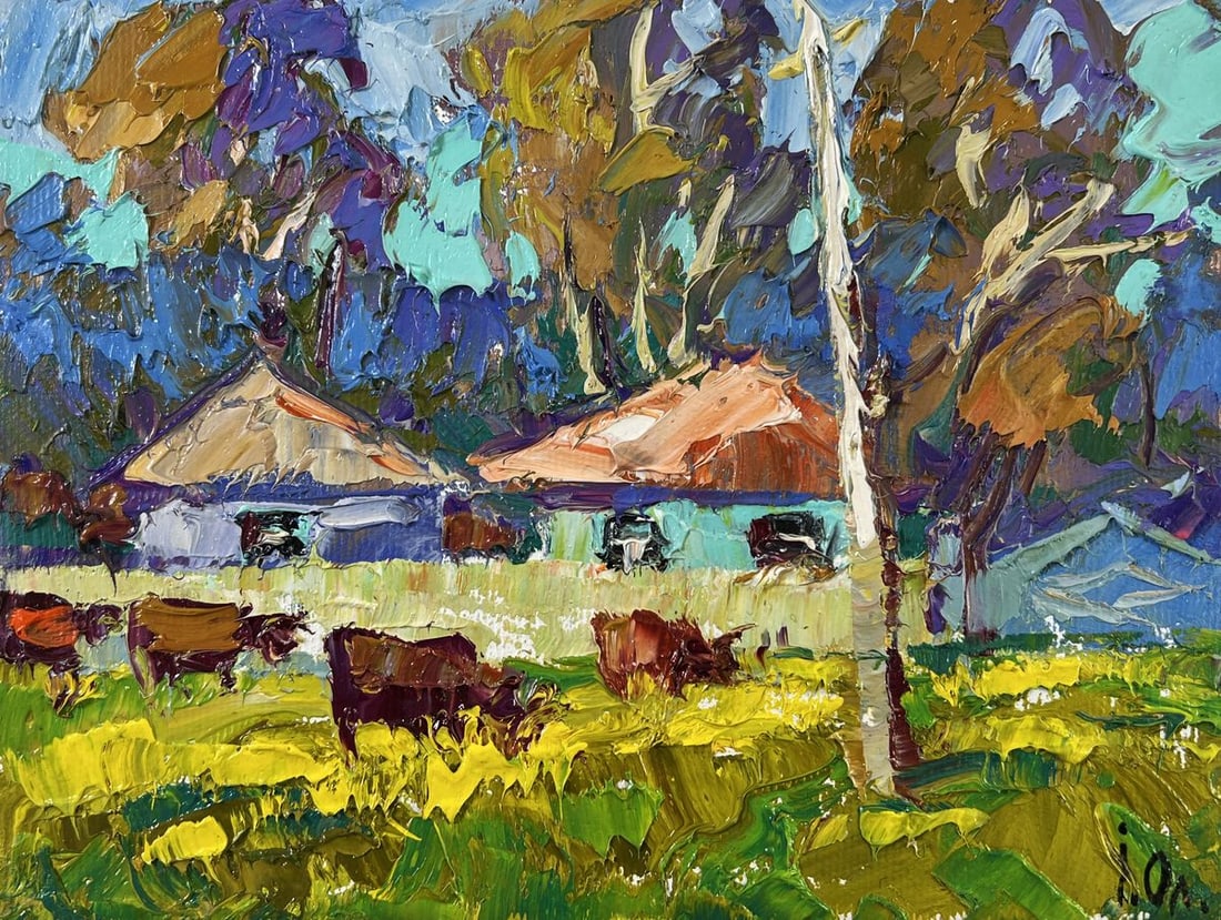Oil painting The herd returns Alex Kalenyuk - 3