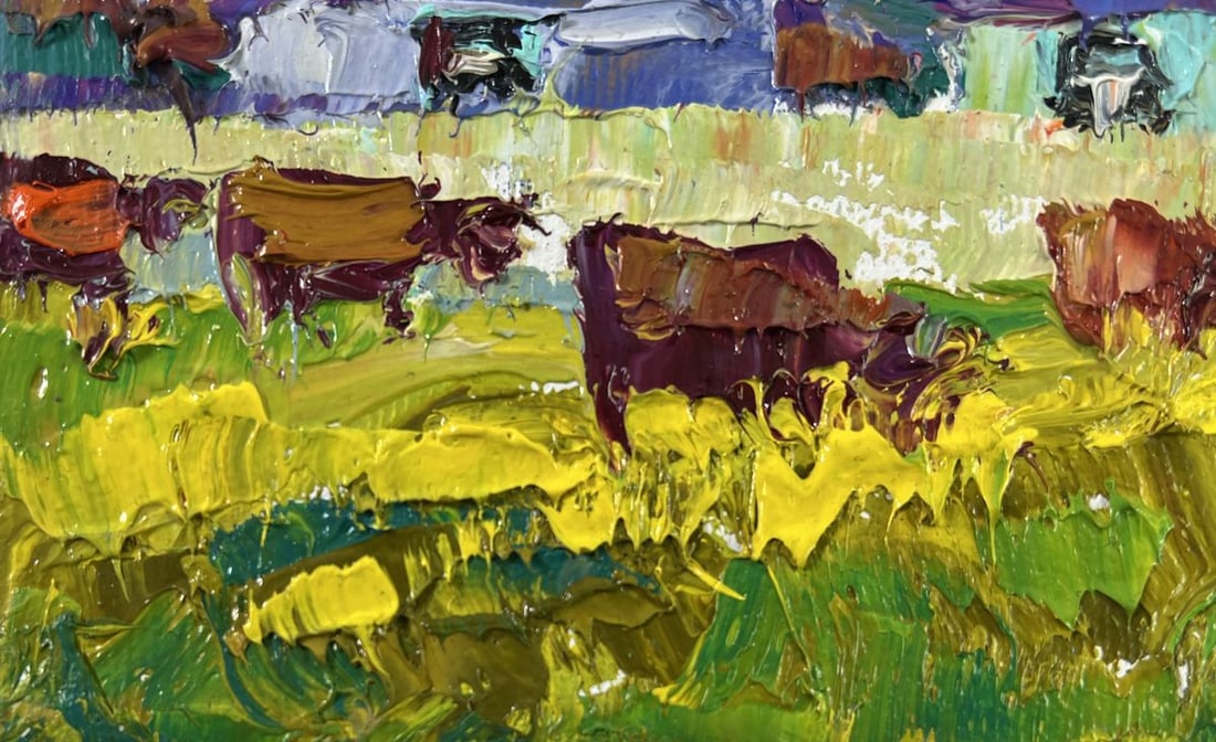 Oil painting The herd returns Alex Kalenyuk - 6