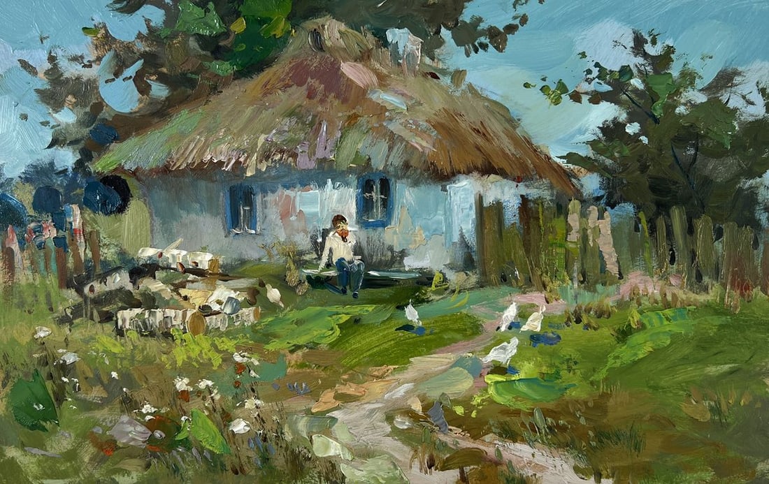 Oil painting Thoughts on the bench Yuriy Suprunchuk - 3
