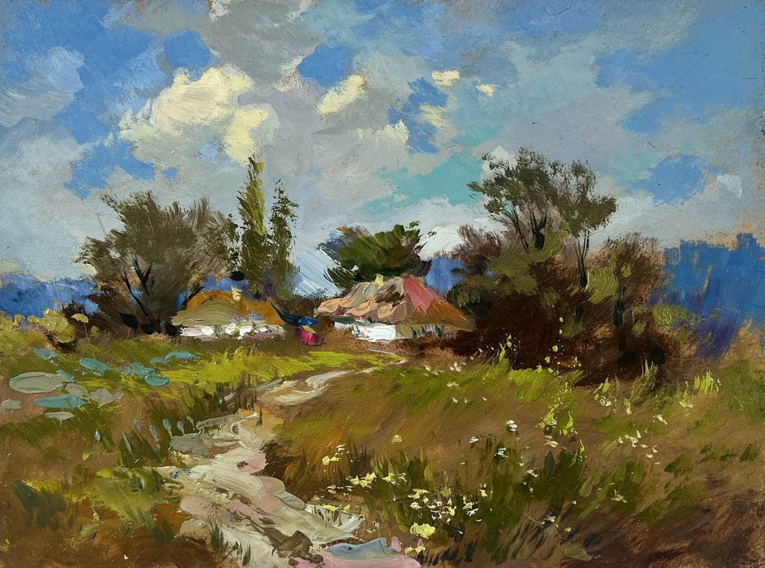Oil painting Village on a hill Yuriy Suprunchuk - 3