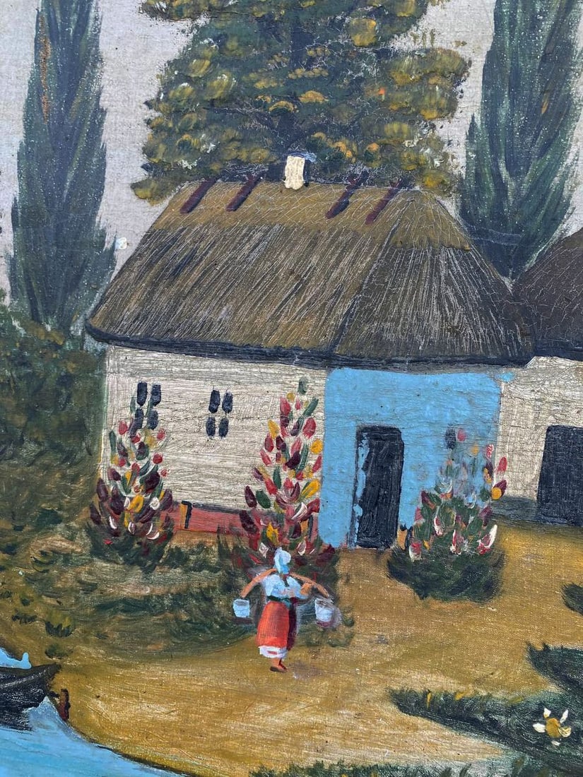 Oil painting With buckets to the house Unknown artist - 2