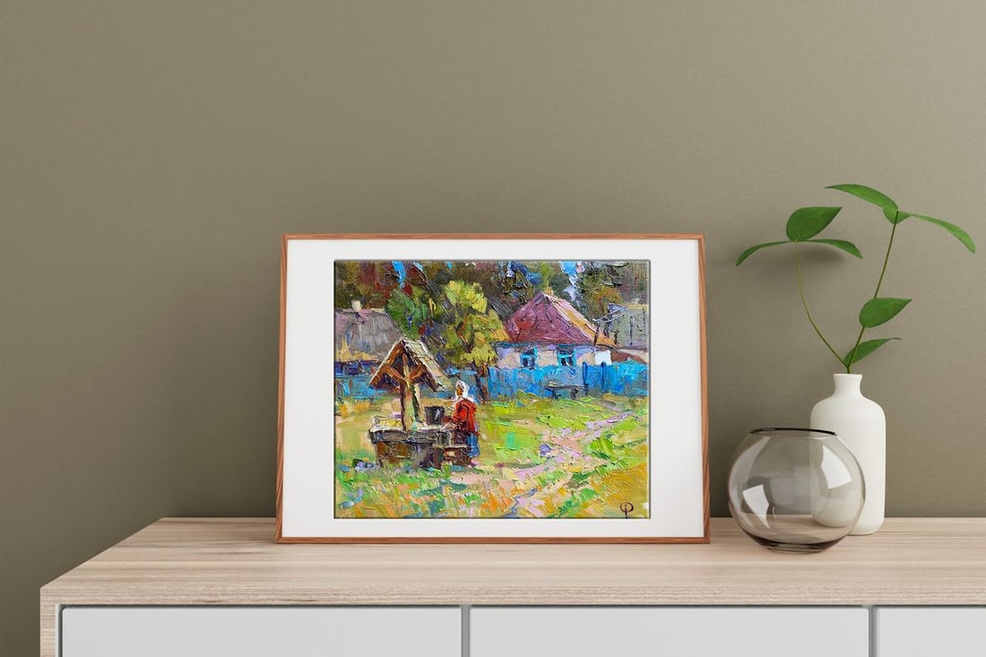 Oil painting Near the well Oksana Kalenyuk - 2