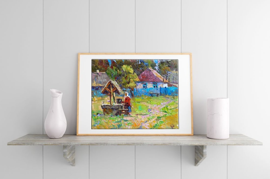 Oil painting Near the well Oksana Kalenyuk - 3