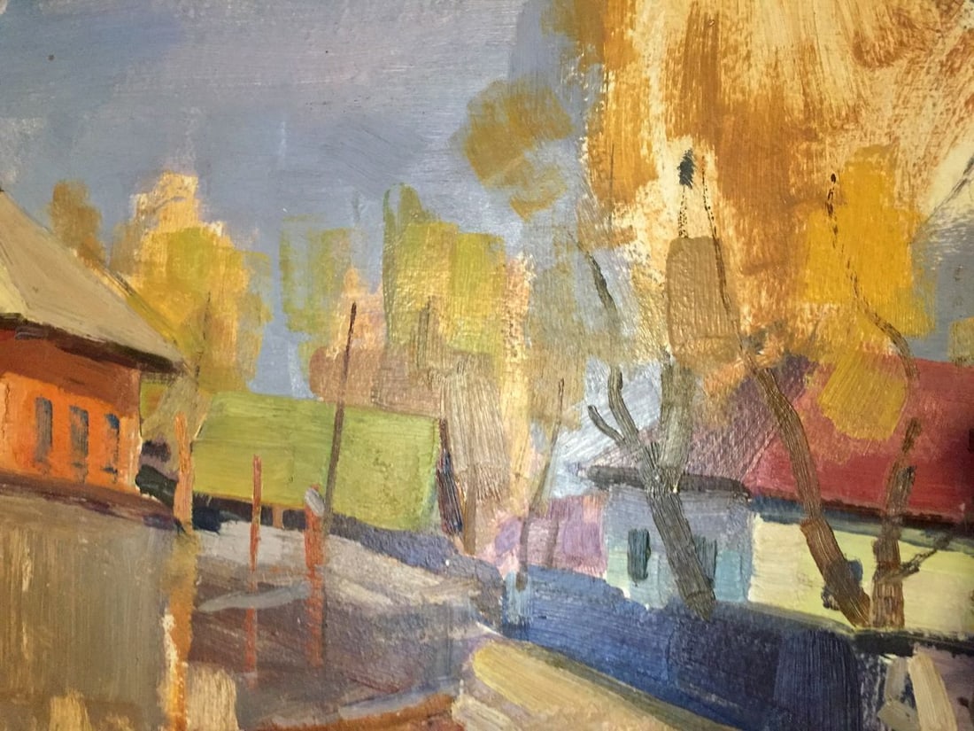 Double oil painting Village - 5