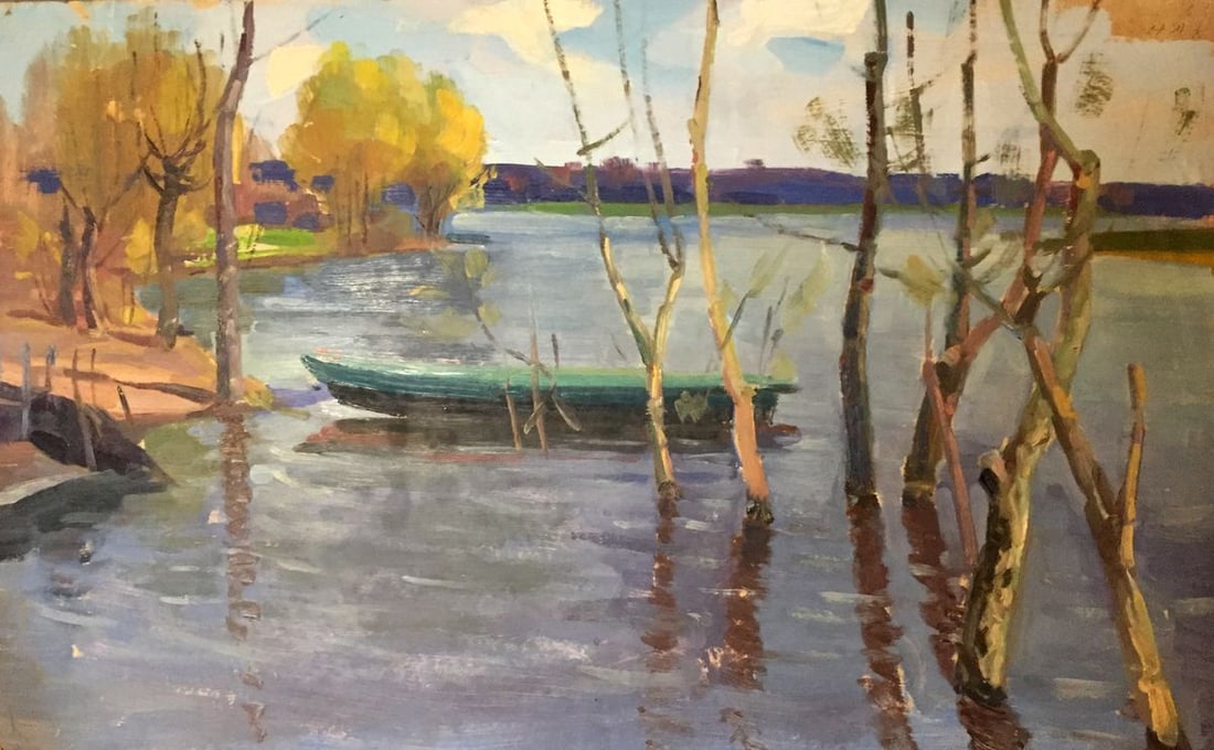 Double oil painting Village - 6