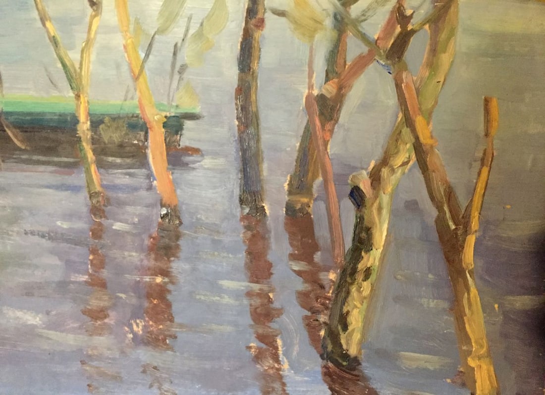 Double oil painting Village - 7
