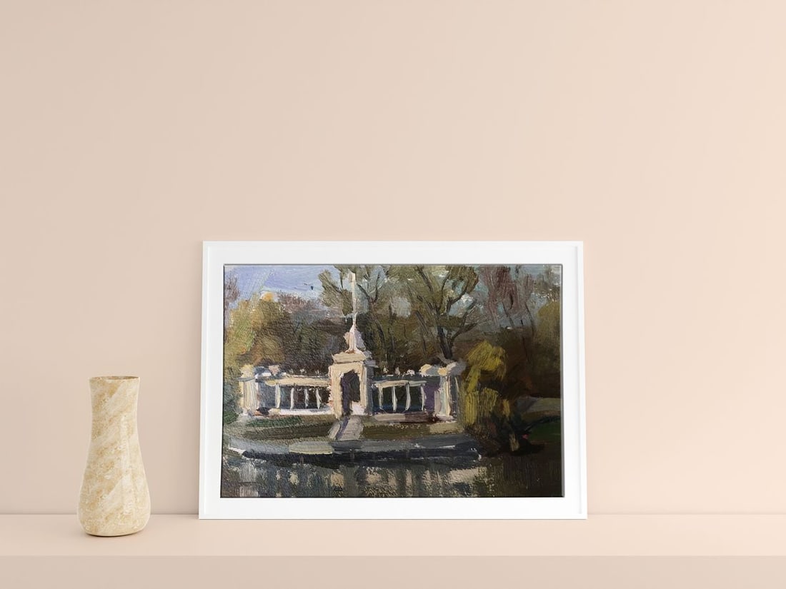 Oil painting City park Unknown artist - 2