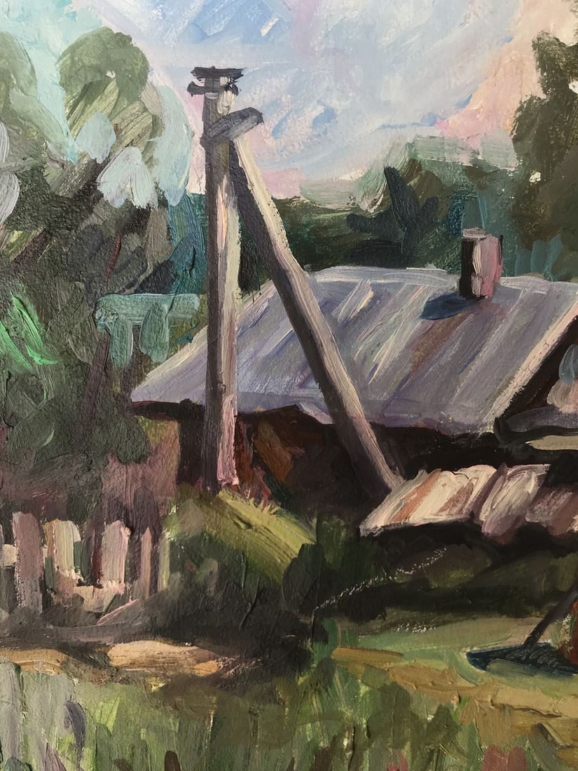 Oil painting Village landscape Unknown artist - 4