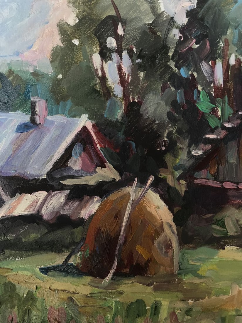 Oil painting Village landscape Unknown artist - 6