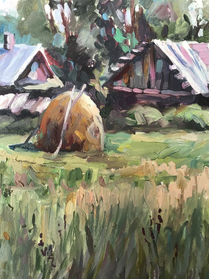 Oil painting Village landscape Unknown artist - 7