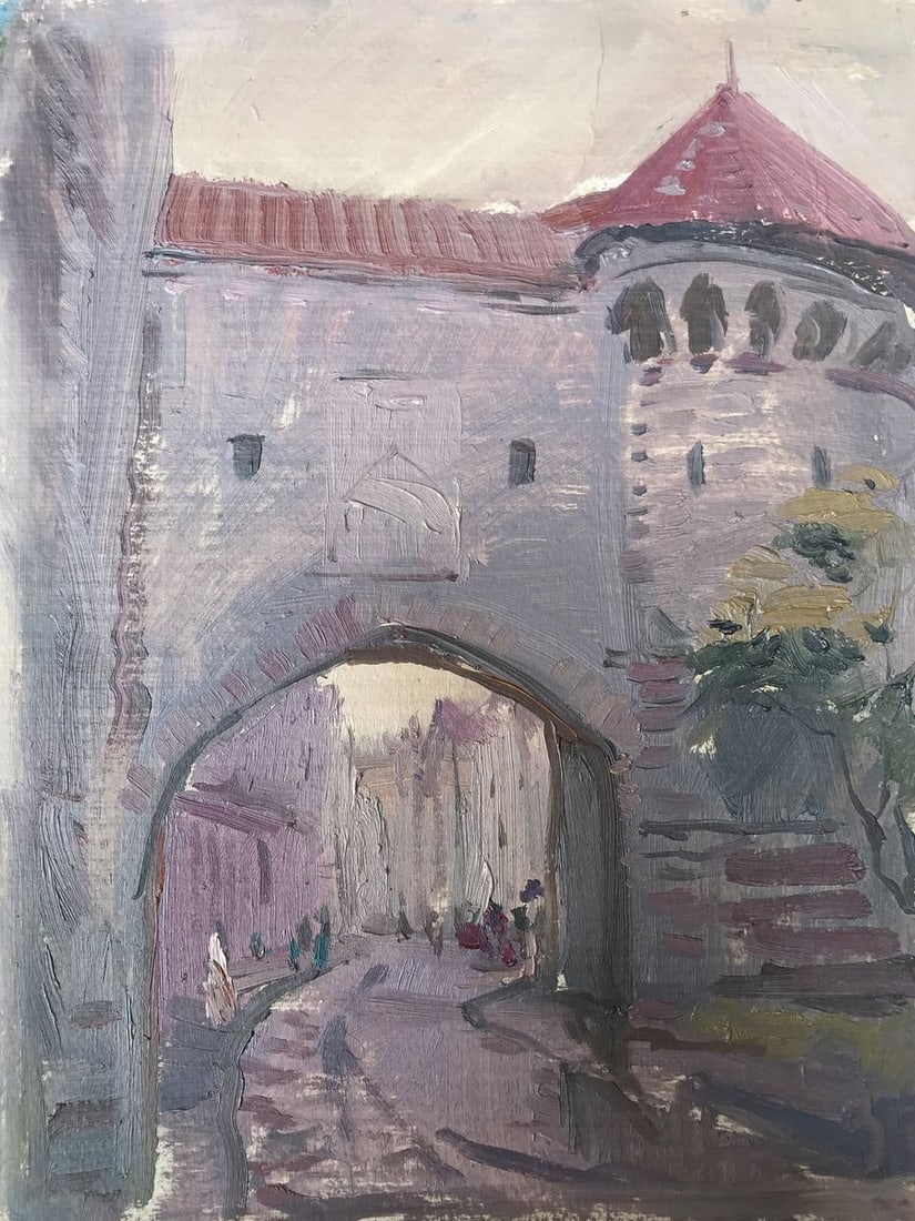 Oil painting Fortress Unknown artist: Title: Oil painting Fortress Unknown artist Description: NoAAA2180 High walls and a mighty fortress gates welcome you to this oil painting, aptly named "Fortress". The painting itself is imposing and 