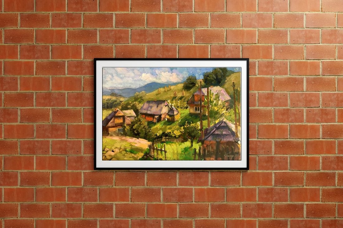 Oil painting Carpathian village Batrakov Vladimir Grigorievich - 2