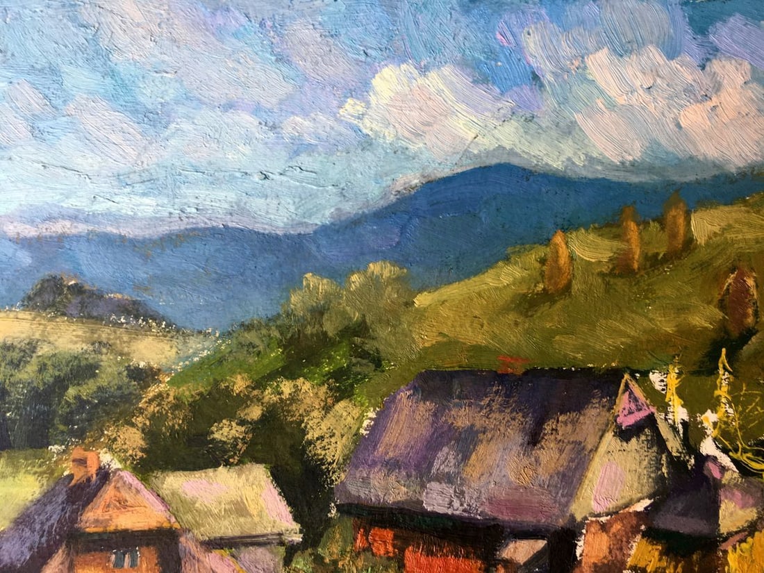 Oil painting Carpathian village Batrakov Vladimir Grigorievich - 5