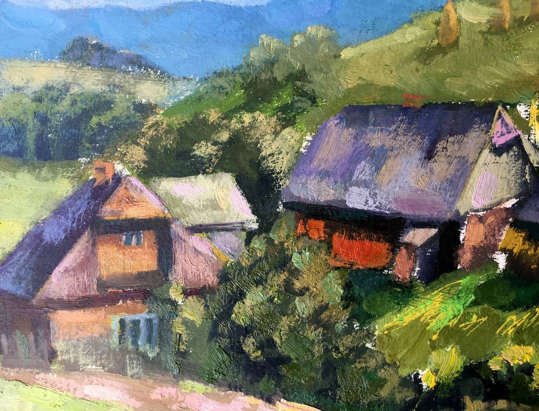 Oil painting Carpathian village Batrakov Vladimir Grigorievich - 6