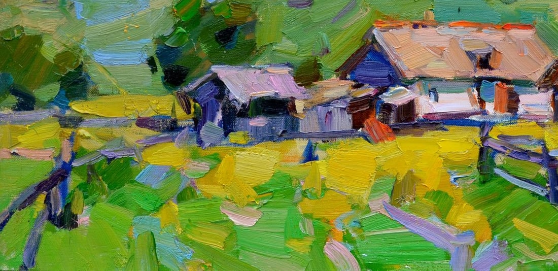 Oli painting Edge of the village Tepeta Miacheslav - 4