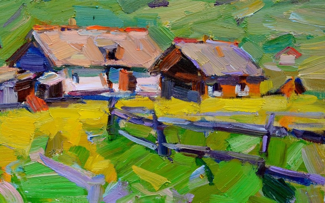 Oli painting Edge of the village Tepeta Miacheslav - 5