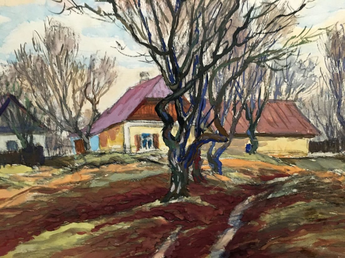 Gouache painting Near the village Cherkas A.G. - 3