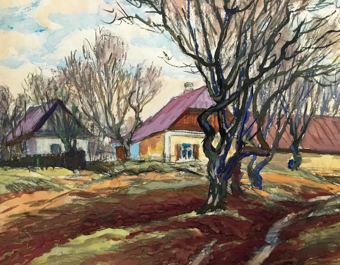 Gouache painting Near the village Cherkas A.G. - 4