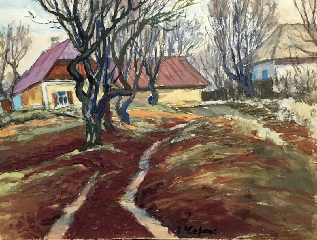 Gouache painting Near the village Cherkas A.G. - 5