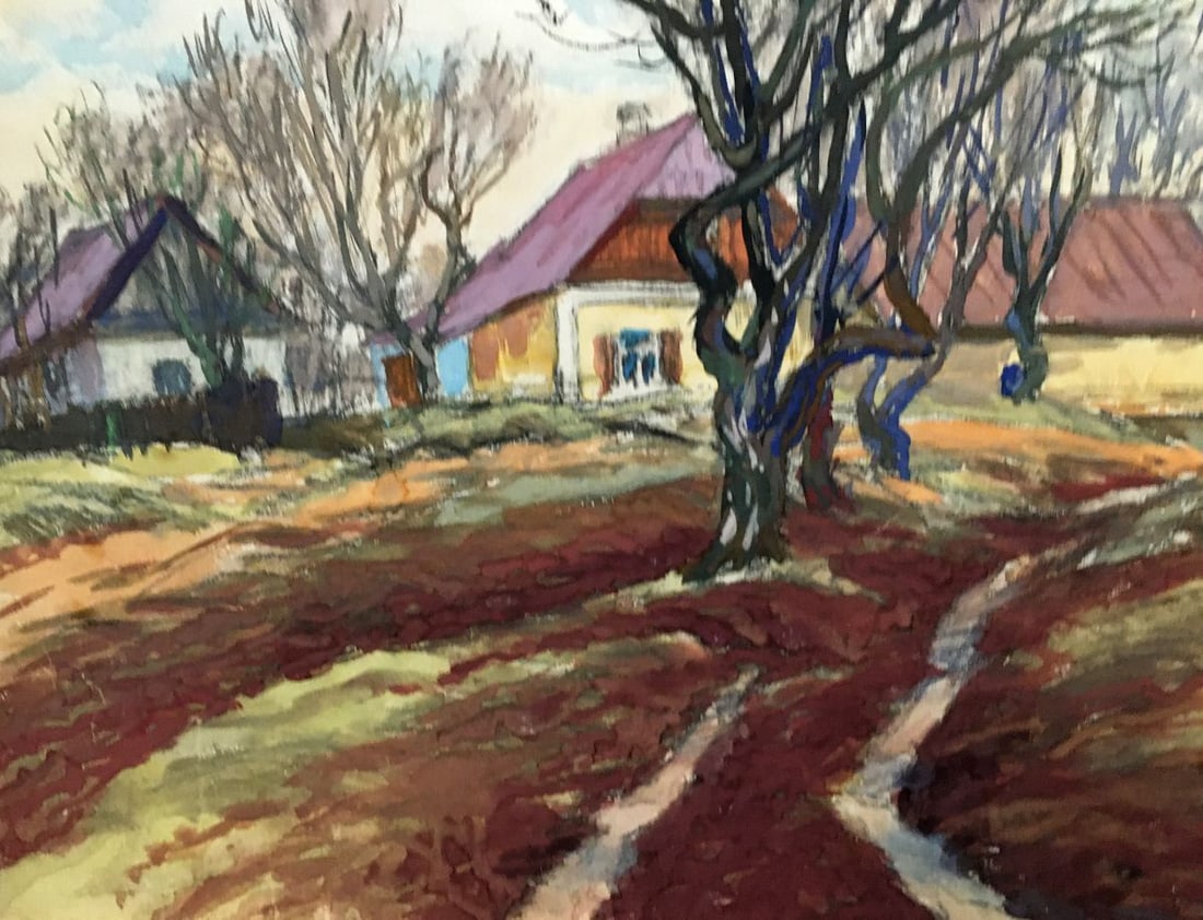 Gouache painting Near the village Cherkas A.G. - 6