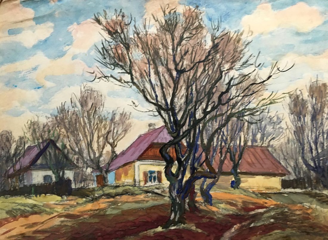 Gouache painting Near the village Cherkas A.G. - 7