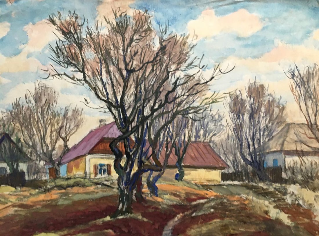 Gouache painting Near the village Cherkas A.G. - 8