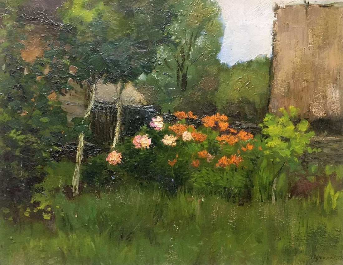 Oil painting Flowers near the house Ivan Kirillovich Tsyupka - 2