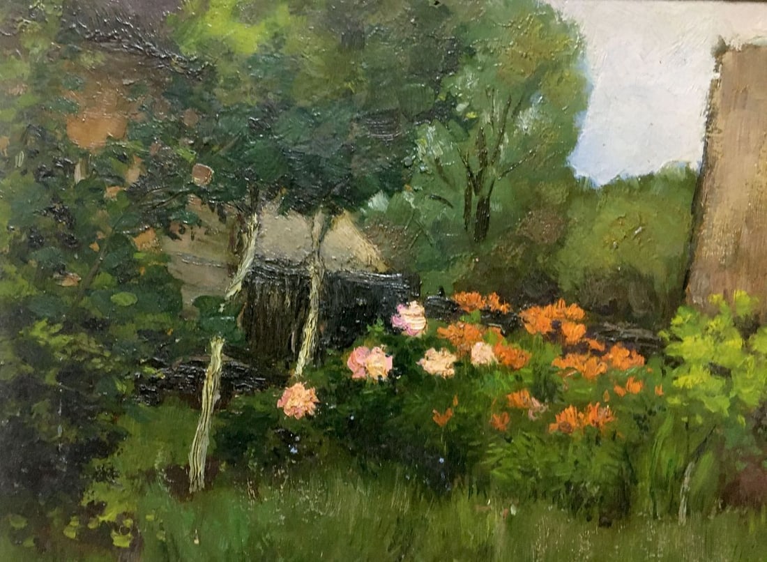 Oil painting Flowers near the house Ivan Kirillovich Tsyupka - 3