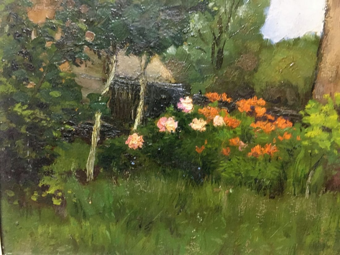 Oil painting Flowers near the house Ivan Kirillovich Tsyupka - 4
