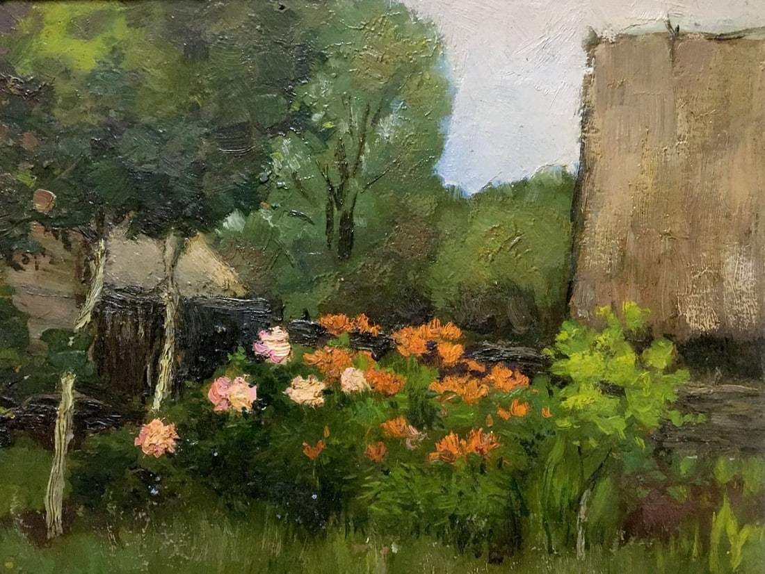 Oil painting Flowers near the house Ivan Kirillovich Tsyupka - 6