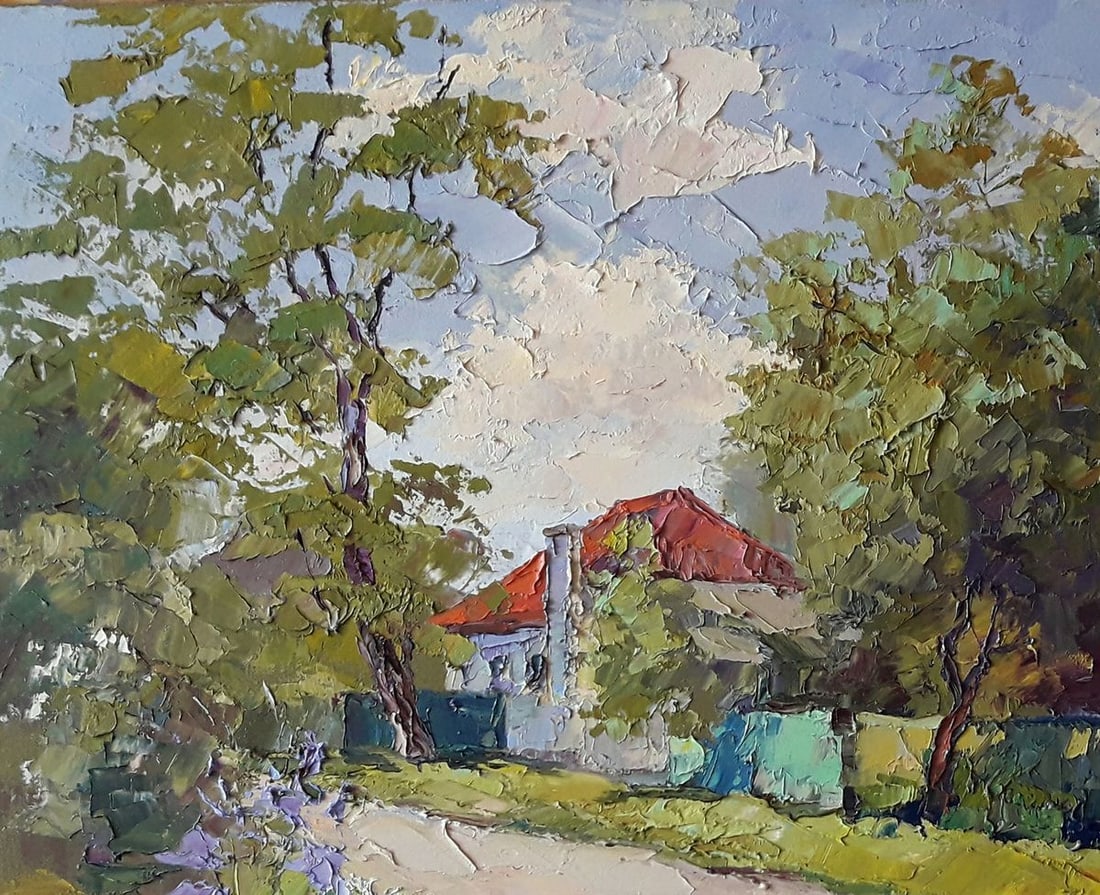 Oil painting House with a red roof Serdyuk Boris Petrovich - 2