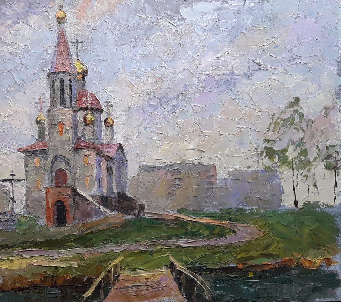Oil painting Temple near the river Serdyuk Boris Petrovich - 2