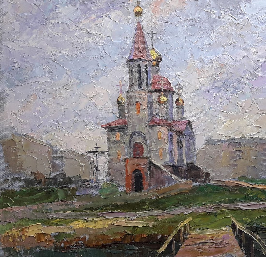 Oil painting Temple near the river Serdyuk Boris Petrovich - 3