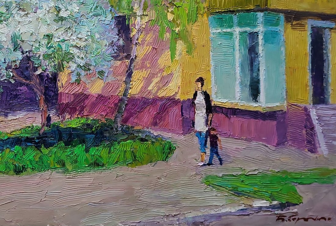 Oil painting Spring walk around the city Boris Serdyuk - 7