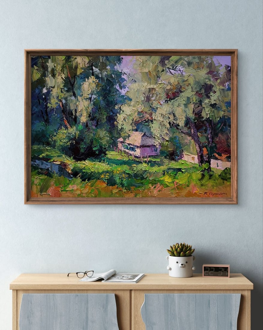 oil painting House among greenery Boris Serdyuk - 2