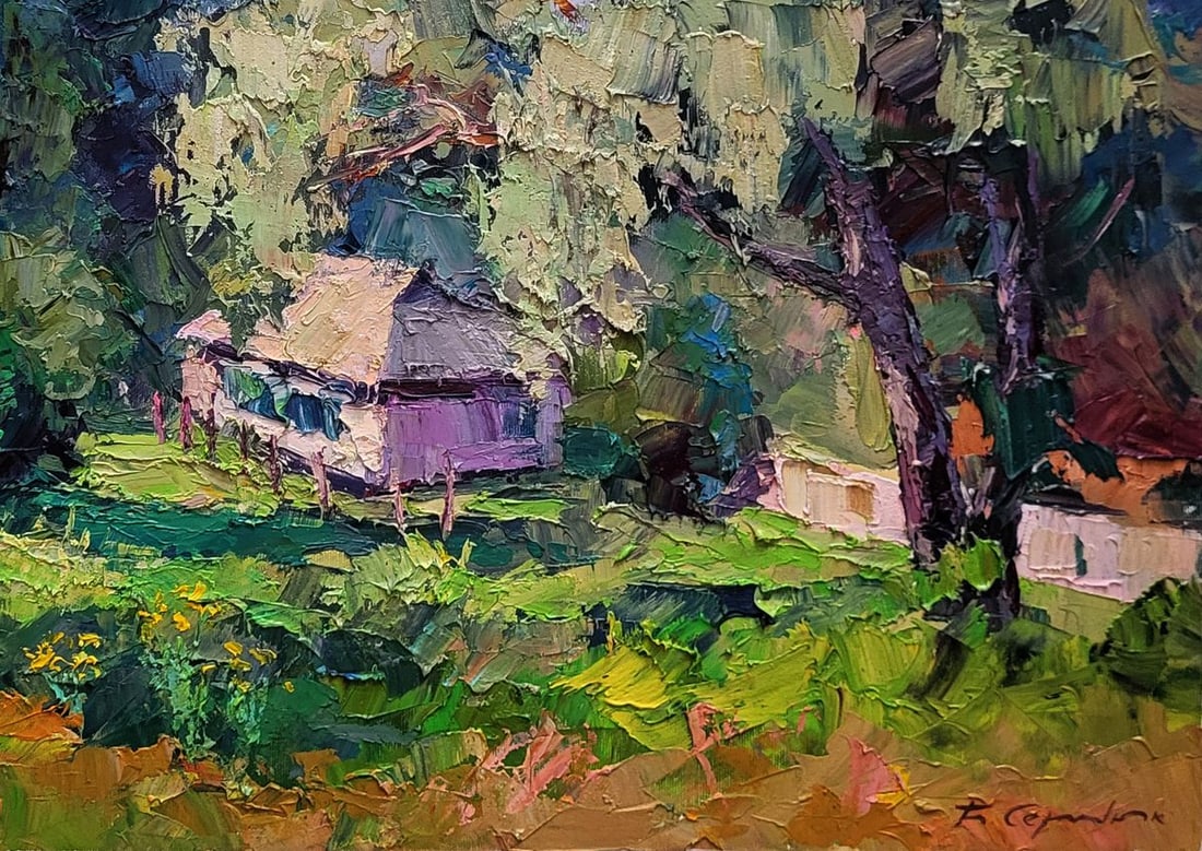 oil painting House among greenery Boris Serdyuk - 7