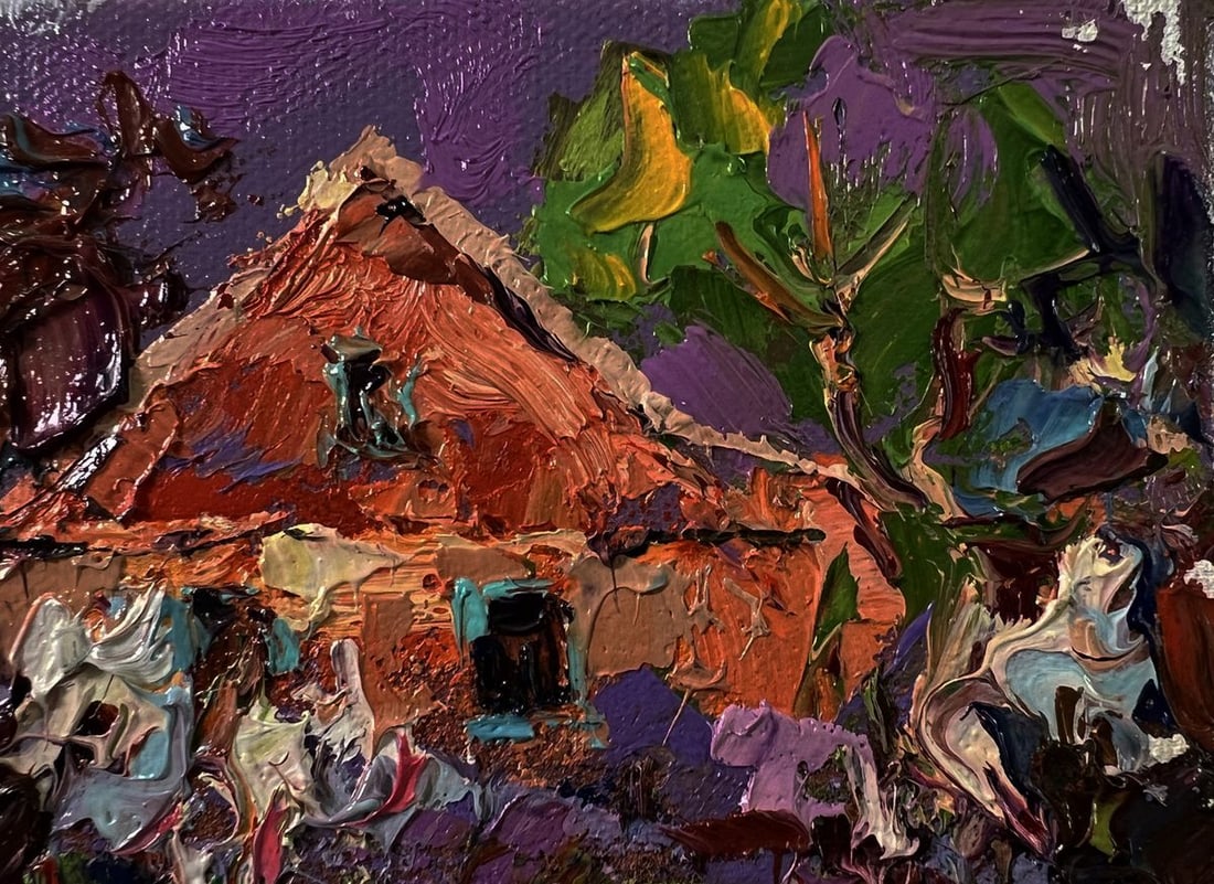 Oil painting Spring in the village Oksana Ivanyuk - 4