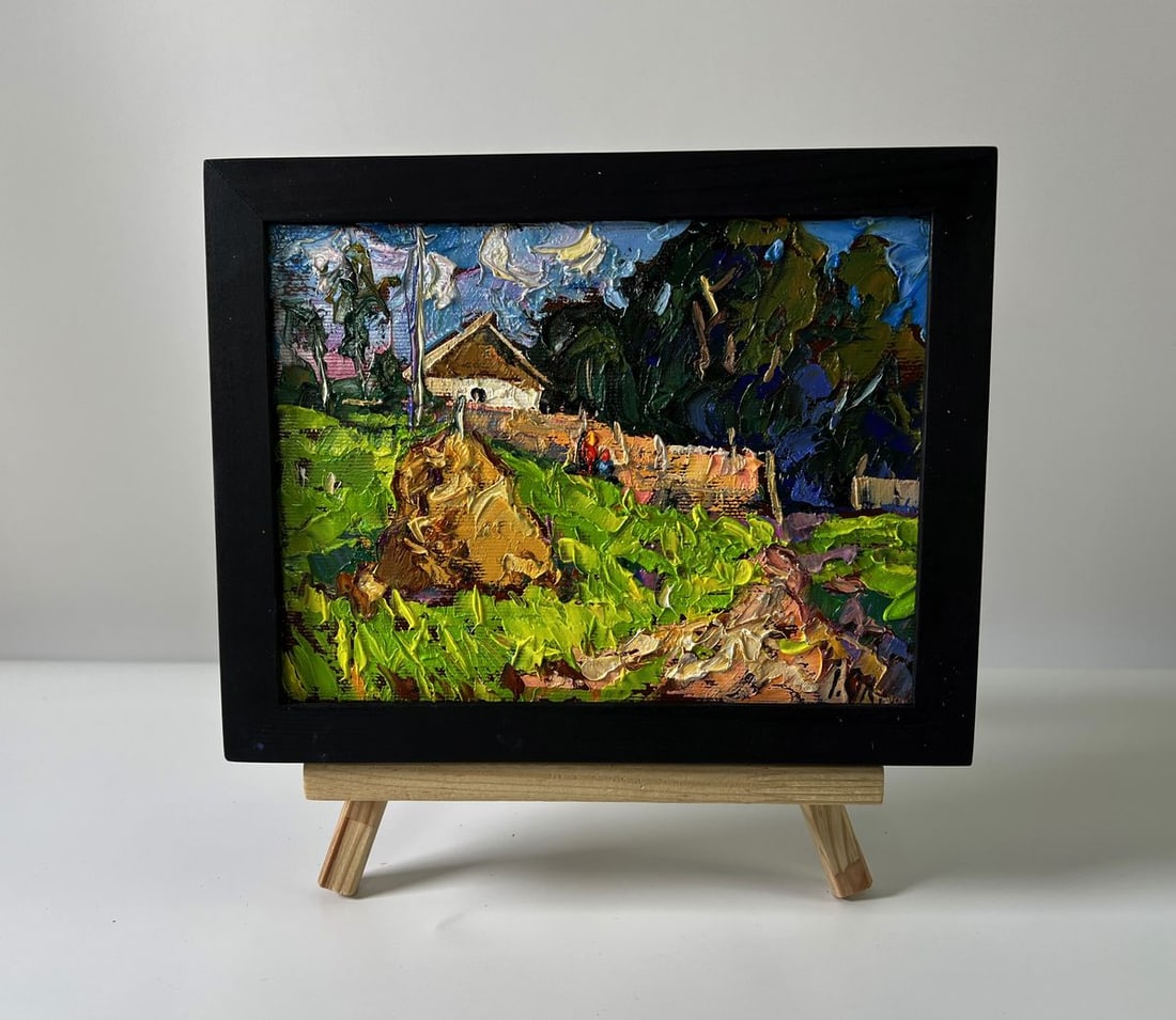 Oil painting The road home Oleksiy Ivanyuk: Title: Oil painting The road home Oleksiy Ivanyuk Description: NoAAA5806 The Oil painting Canvas titled "The road home" immerses the viewer in a pastoral vision filled with warmth, vibrancy, and the c