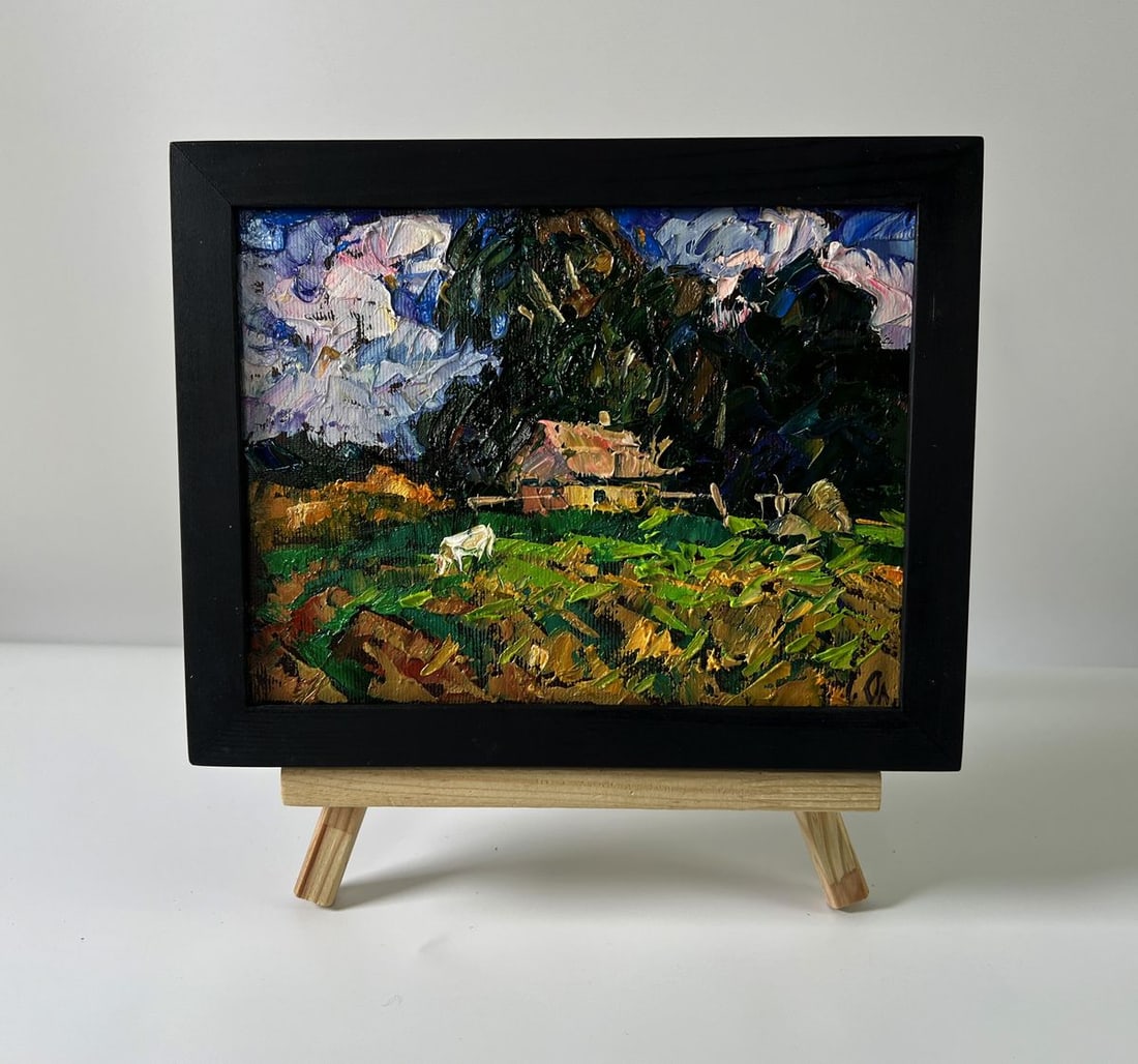 Oil painting A lonely house in a field Oleksiy Ivanyuk: Title: Oil painting A lonely house in a field Oleksiy Ivanyuk Description: NoAAA5820 The Oil painting Canvas titled "A lonely house in a field" draws the viewer into a quiet and atmospheric rural land