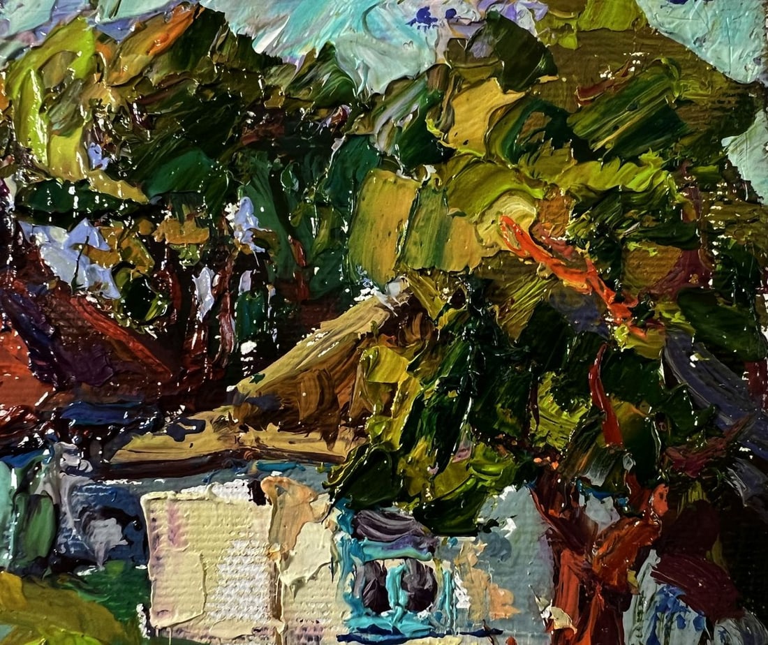 Oil painting Quiet village courtyard Oksana Ivanyuk - 4