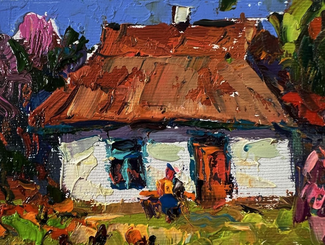 Oil painting A flowering bush in the garden Oksana Ivanyuk - 7