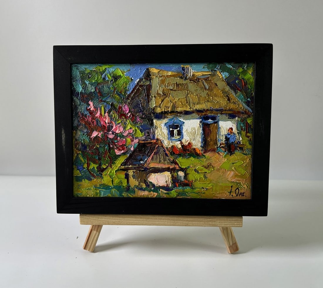 Oil painting Spring in the village Oksana Ivanyuk: Title: Oil painting Spring in the village Oksana Ivanyuk Description: NoAAA5862 The Oil painting Canvas titled "Spring in the village" captures the serene beauty and lively rebirth of rural life