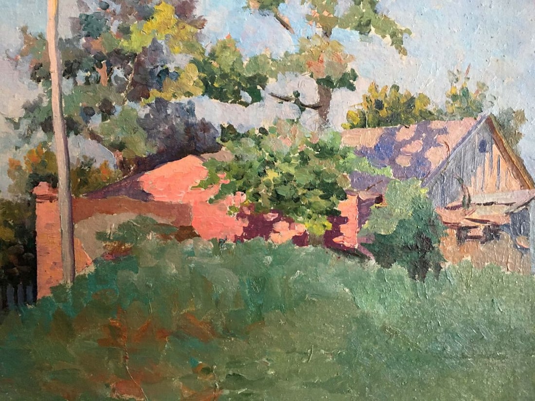 Oil painting Landscape with a house - 3