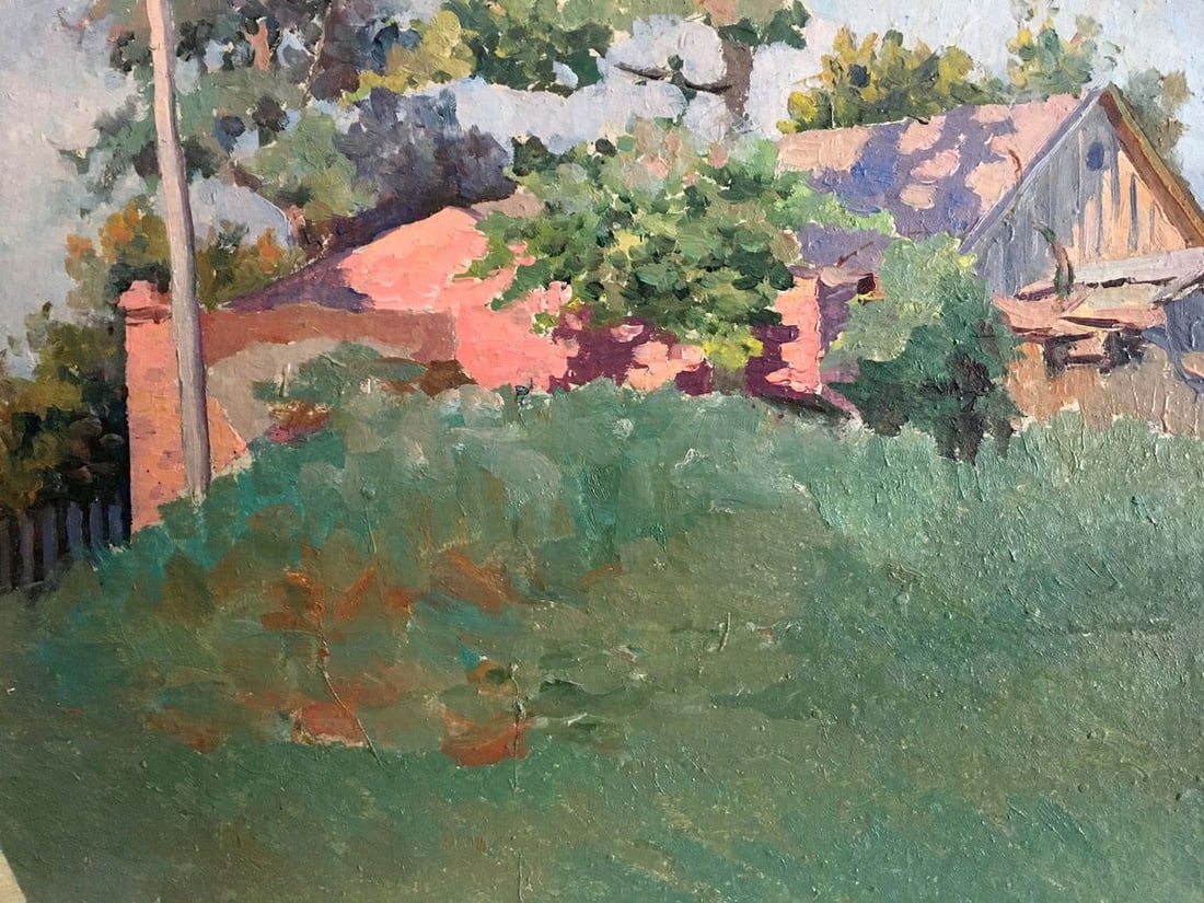 Oil painting Landscape with a house - 4